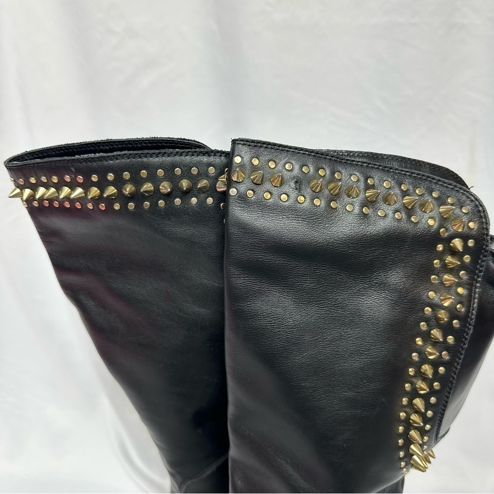 Host Pick 💫 Betsey Johnson Knee High Black Leather Boots in Size 8.5 - Picture 3 of 10